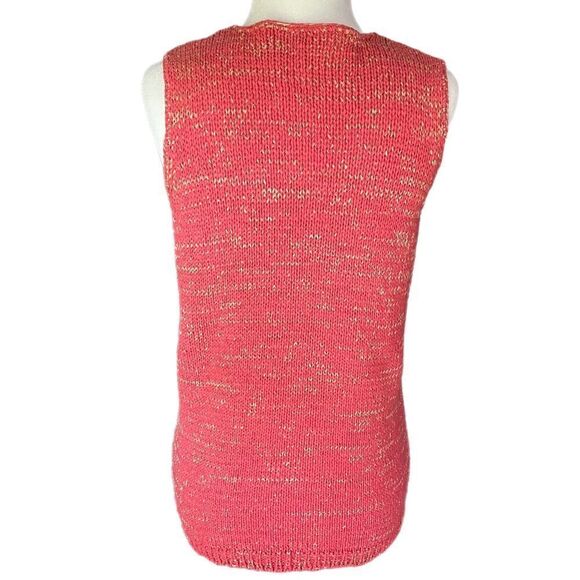 ❣️5/$50 Linden Hill Coral Pink & Gold Sweater Vest - Picture 2 of 3